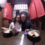 AJ Flores and wife eating in japan