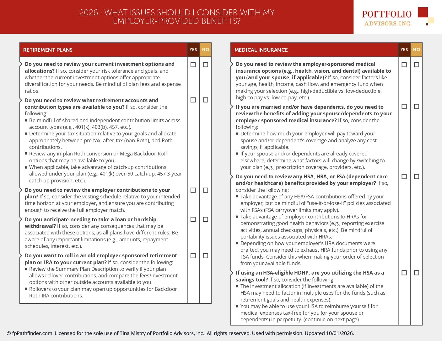 What Issues Should I Consider With My Employer Benefits?